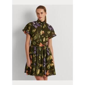 Lauren Ralph Lauren Floral Mini Dress - Green, Purple, Orange